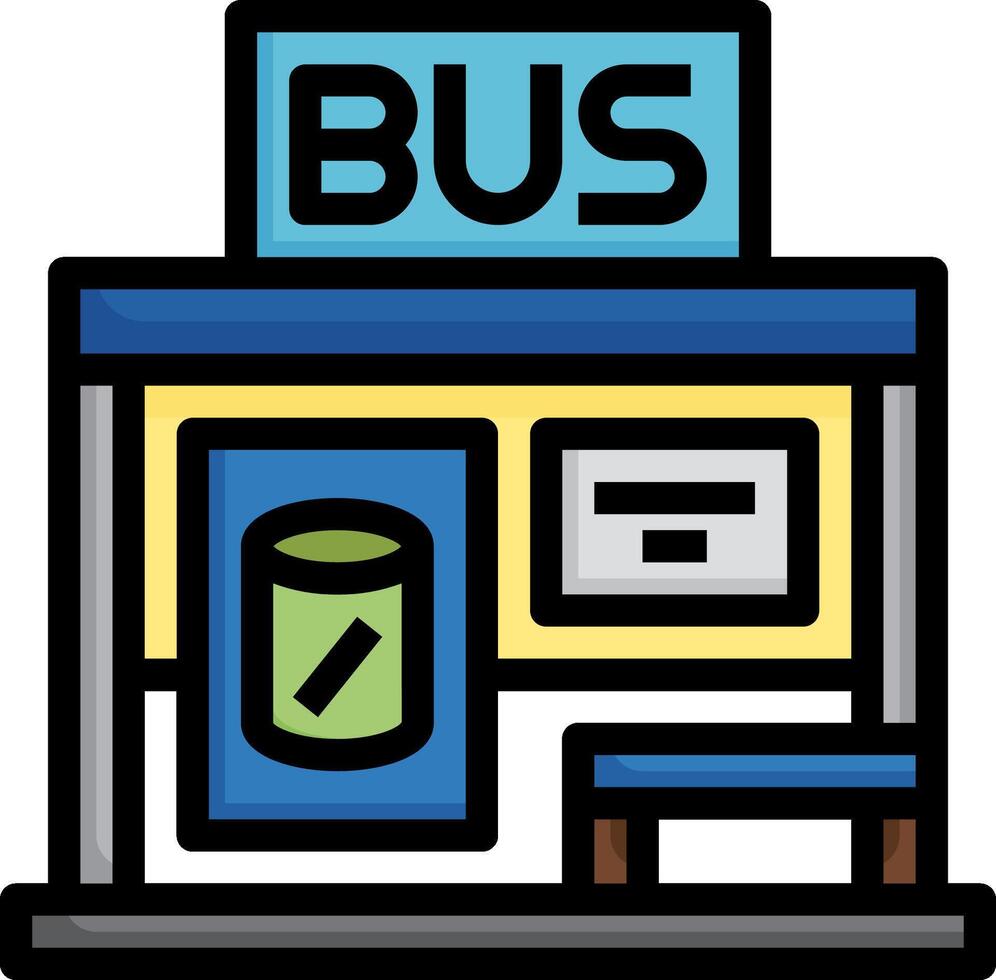 Bus stop icon vector