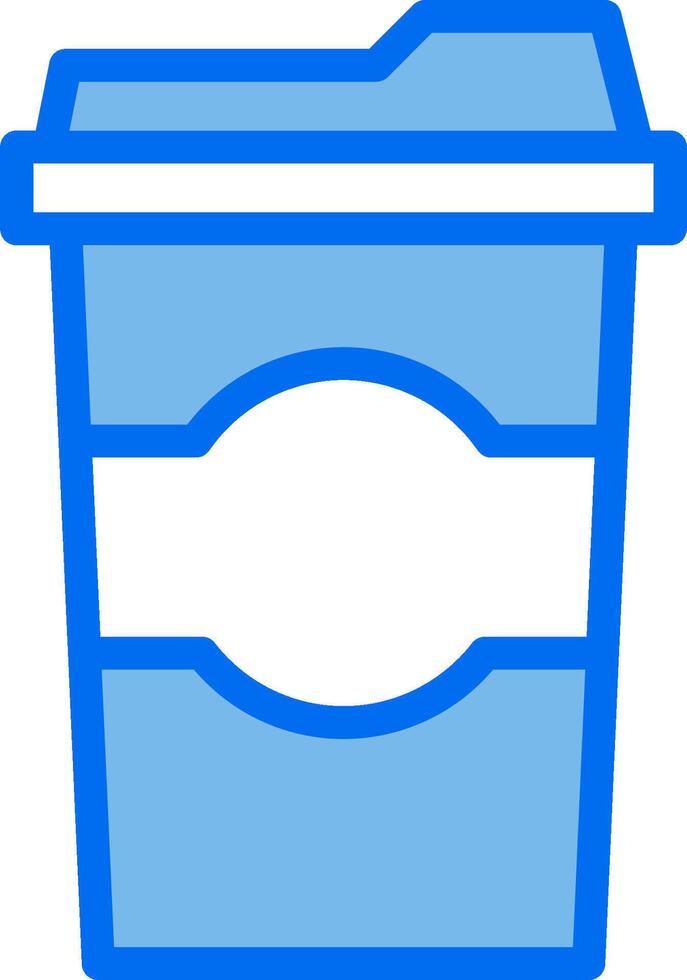 A blue and white container with a lid vector