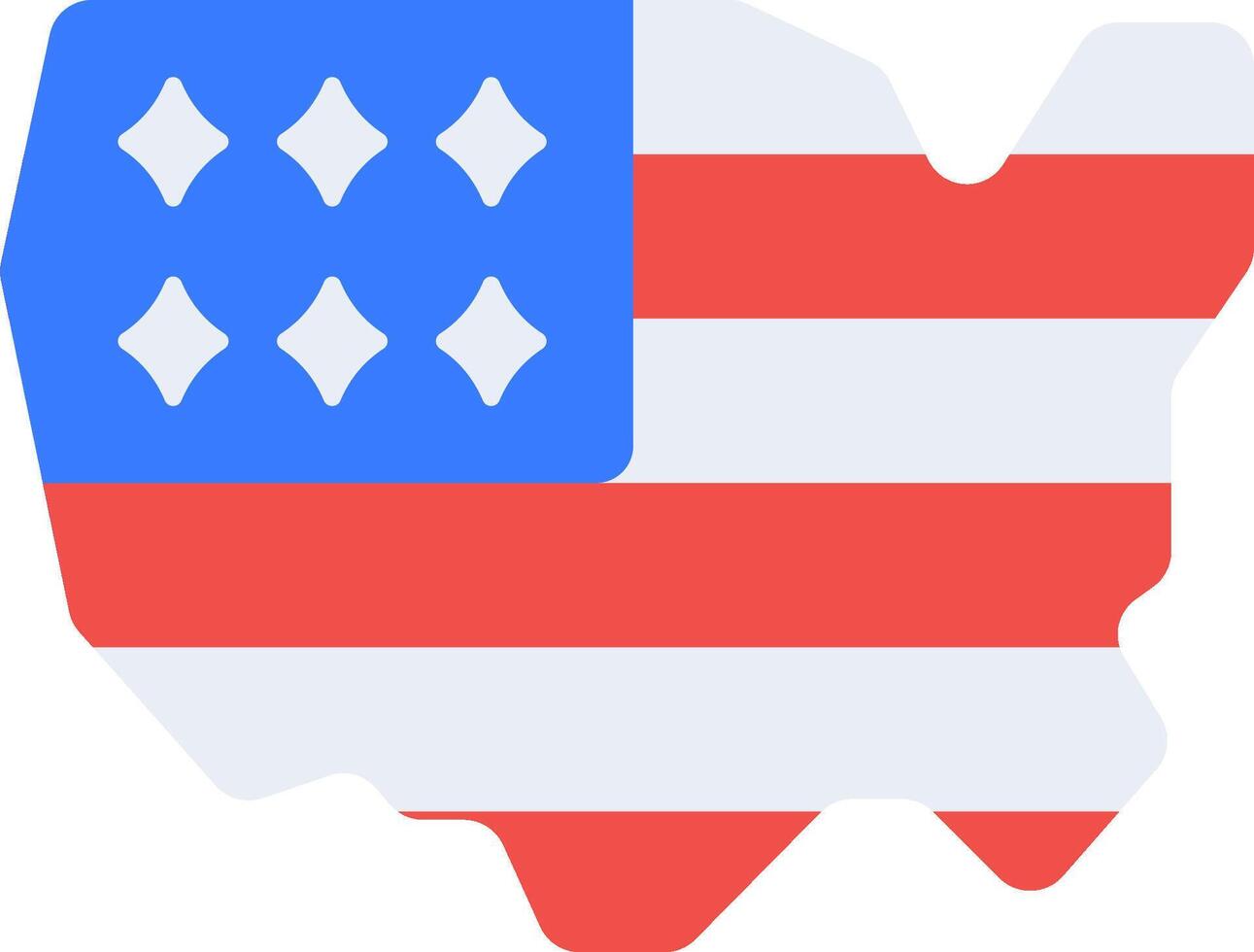 A flat american flag shape with diamonds vector