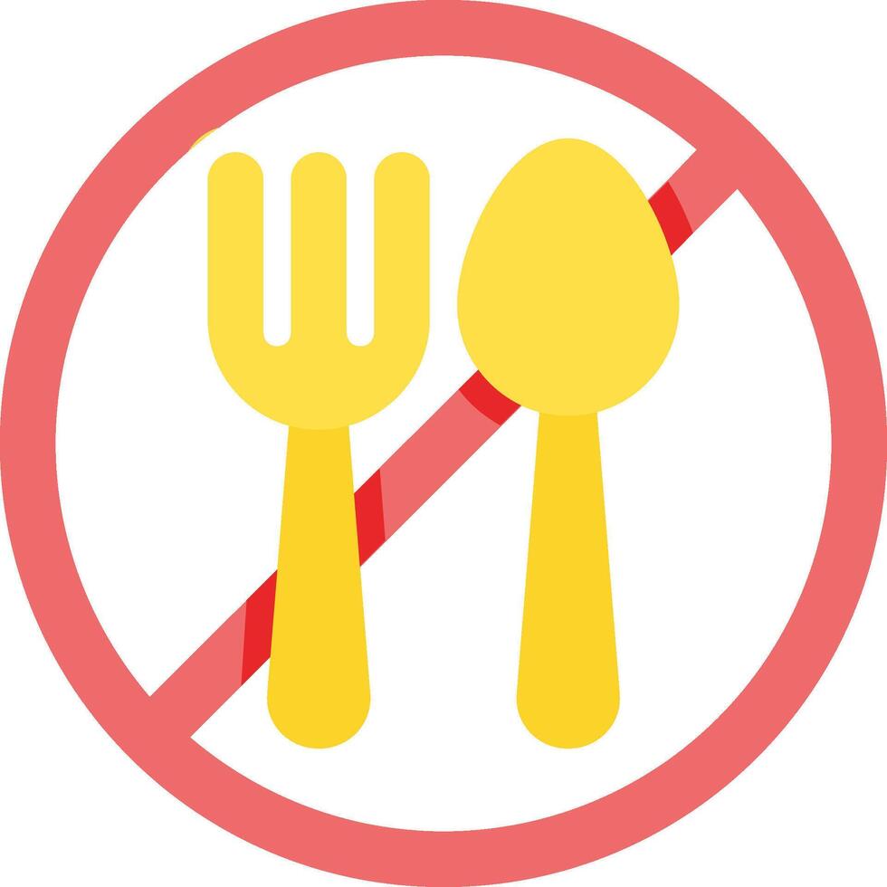 No food sign with fork and spoon vector