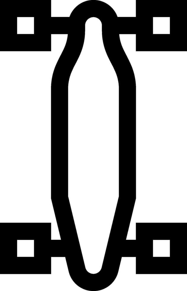 A black and white image of a skateboard vector