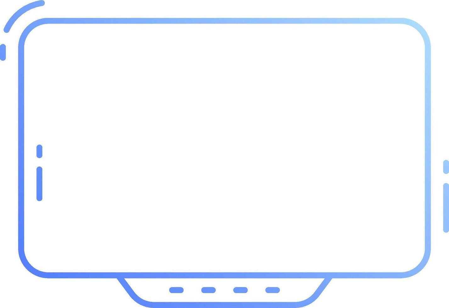 A flat screen with a blue outline vector