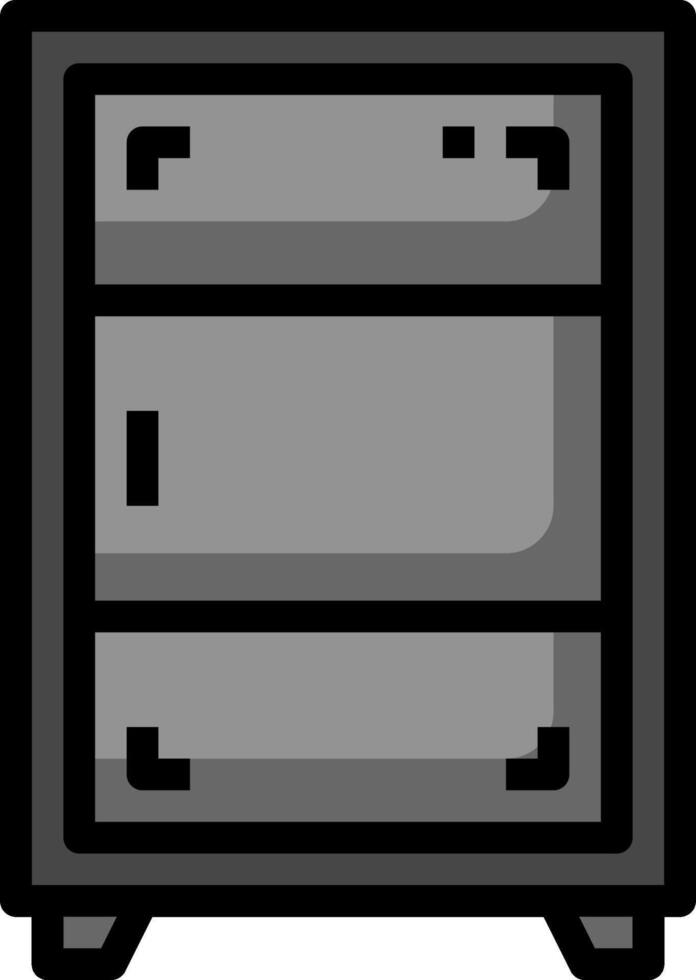 A black and white image of a cabinet vector