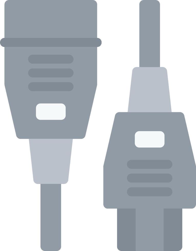 Two gray plugs with one plugged in and the other unplugged vector
