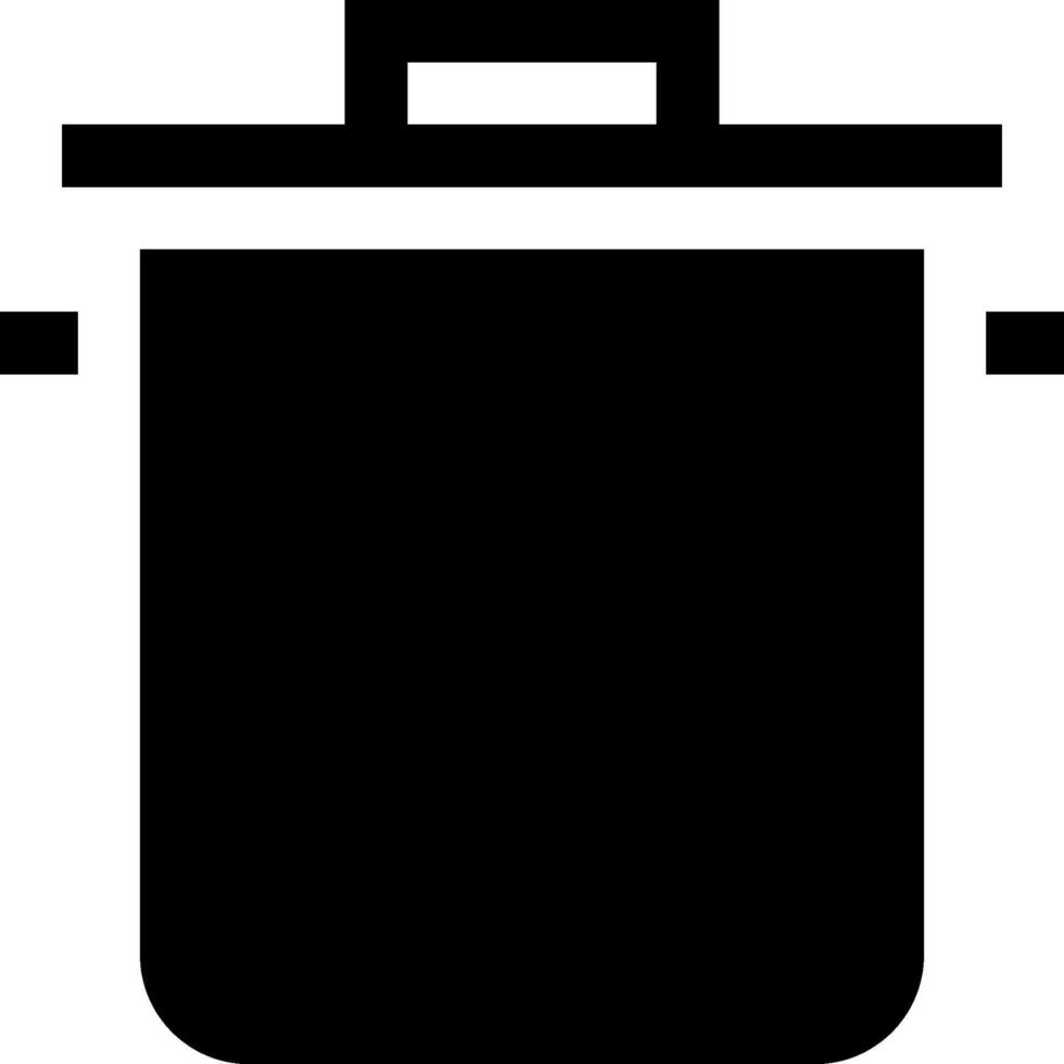 A black and white icon of a pot vector