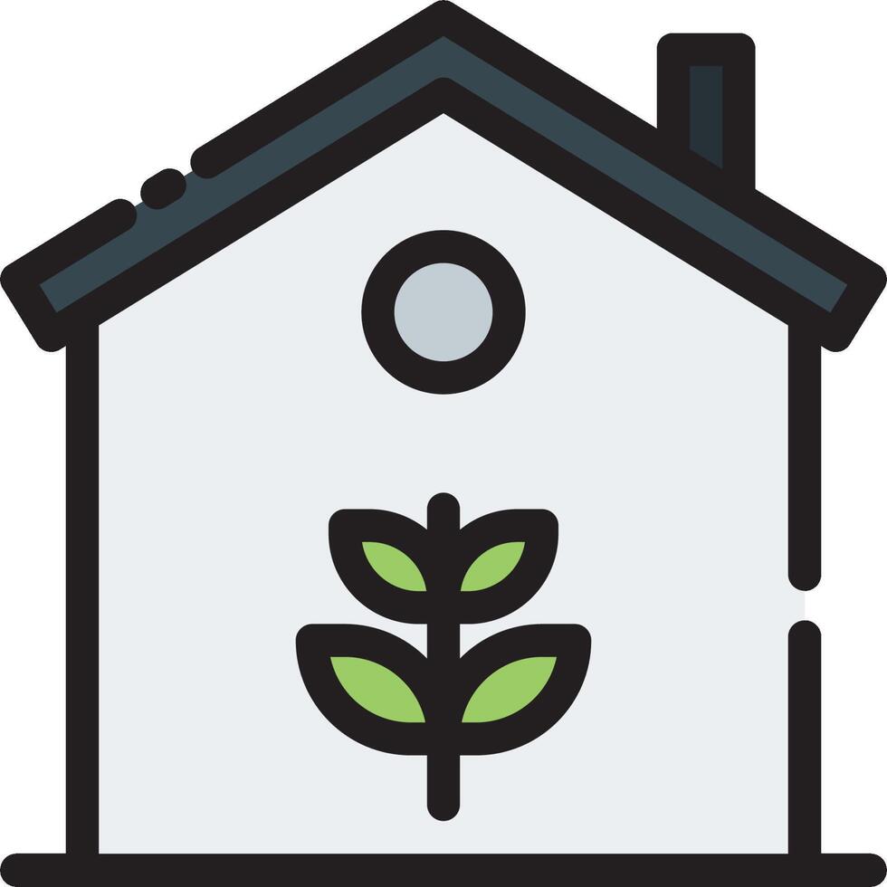 A house with a plant growing out of it vector