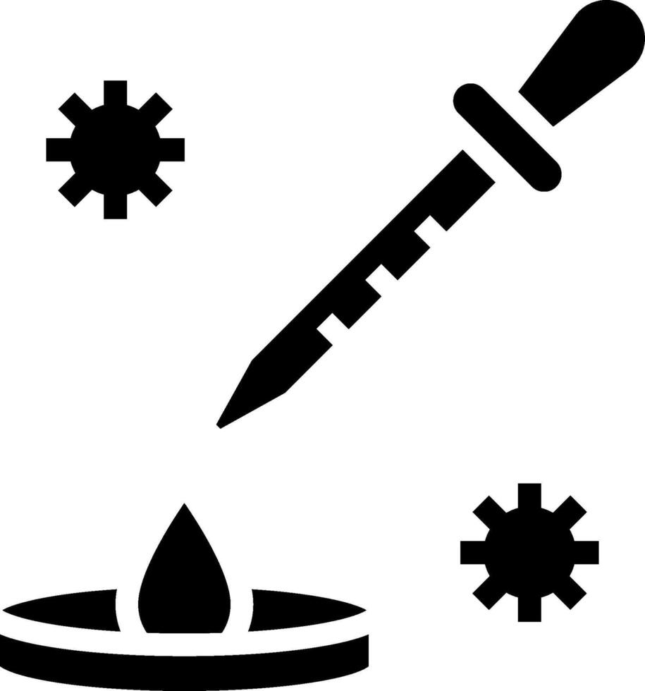 A syringe and a drop of blood on a plate vector