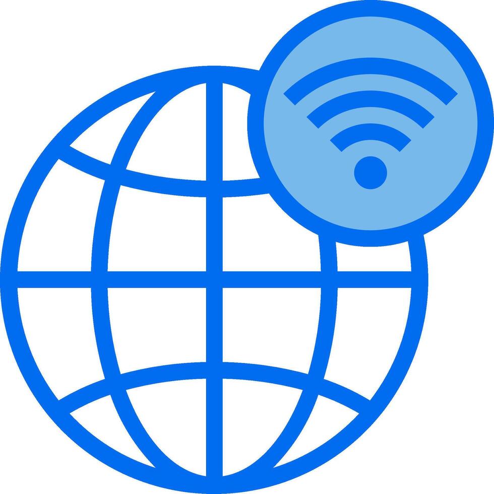 Wifi icon on a globe vector