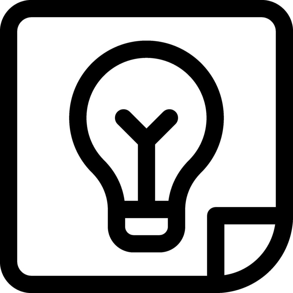 A black and white icon of a light bulb vector