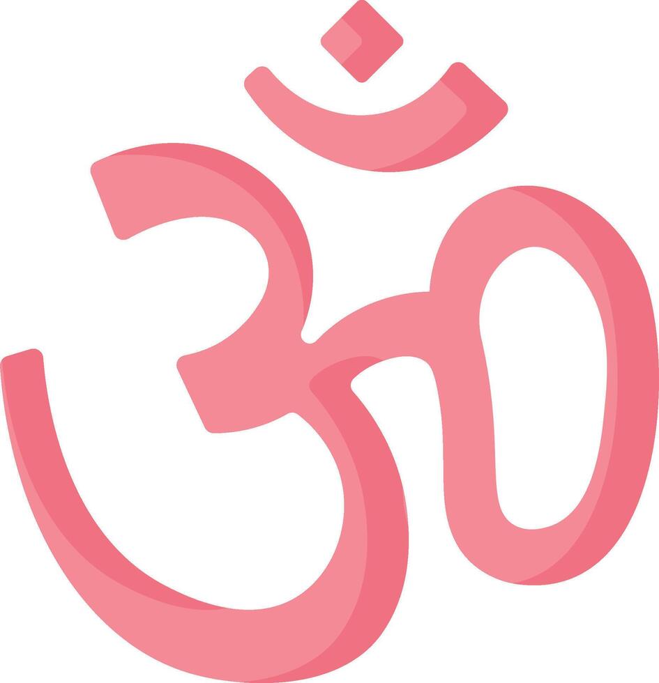 Om symbol in pink on white background vector