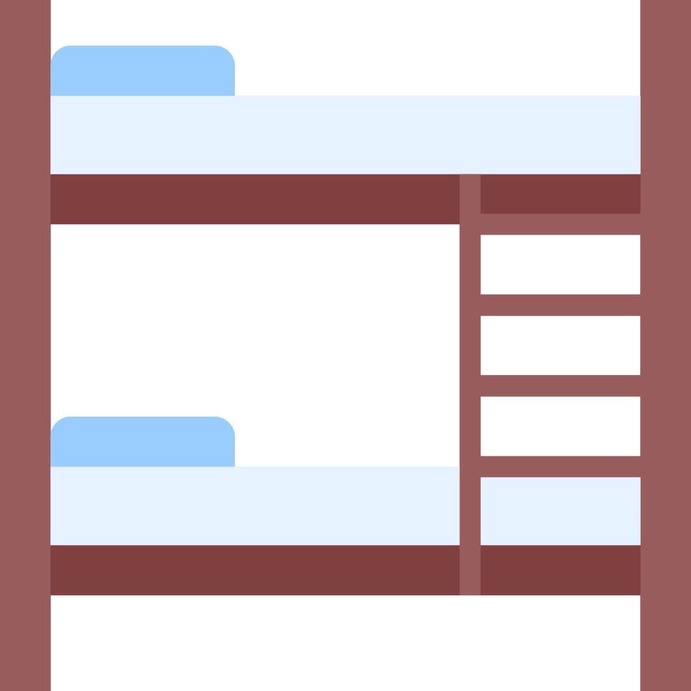 Bunk bed with two beds and a ladder vector