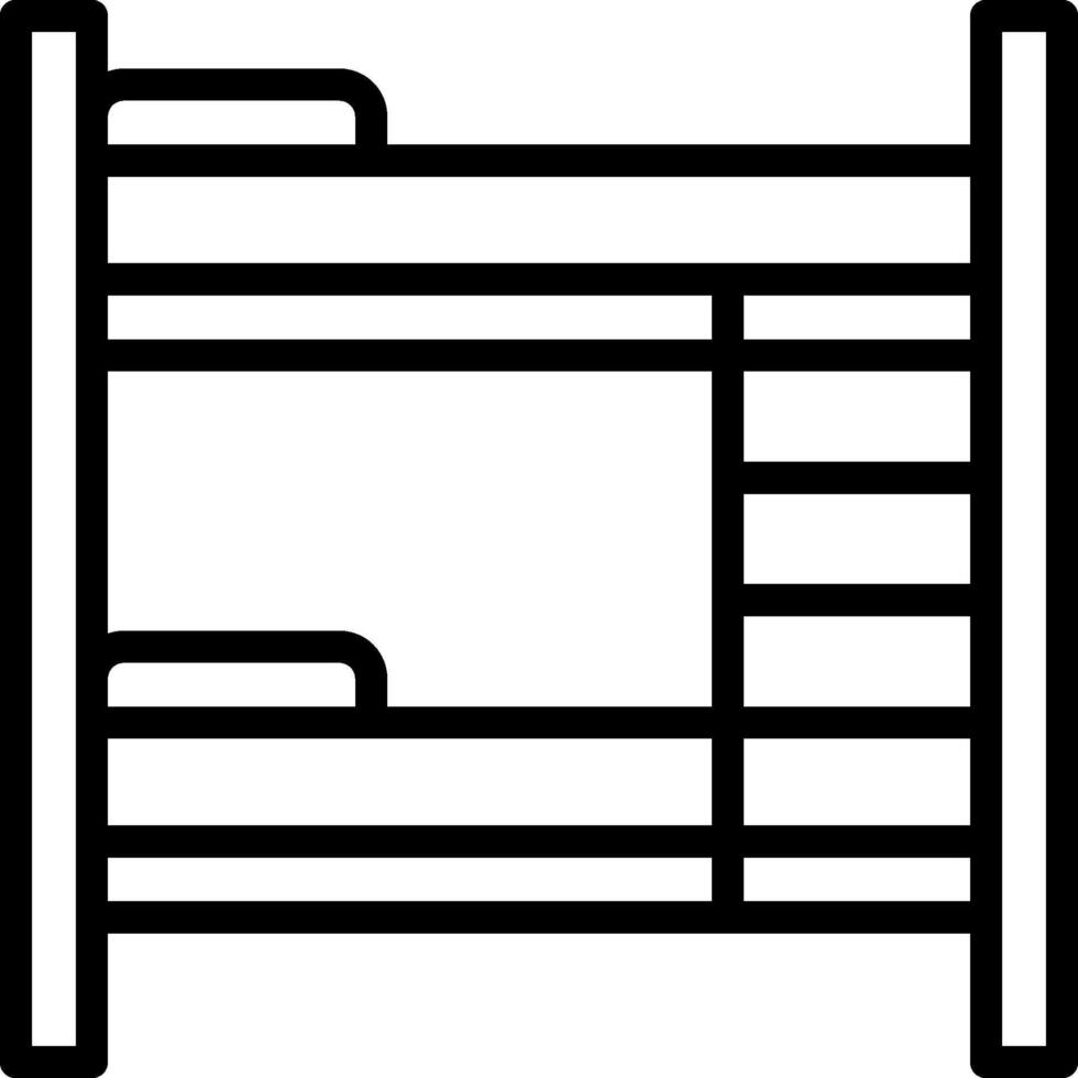 A black and white illustration of a bunk bed vector
