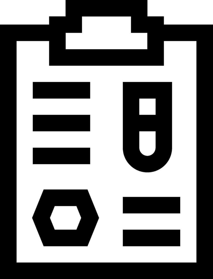 A black and white icon of a clipboard vector