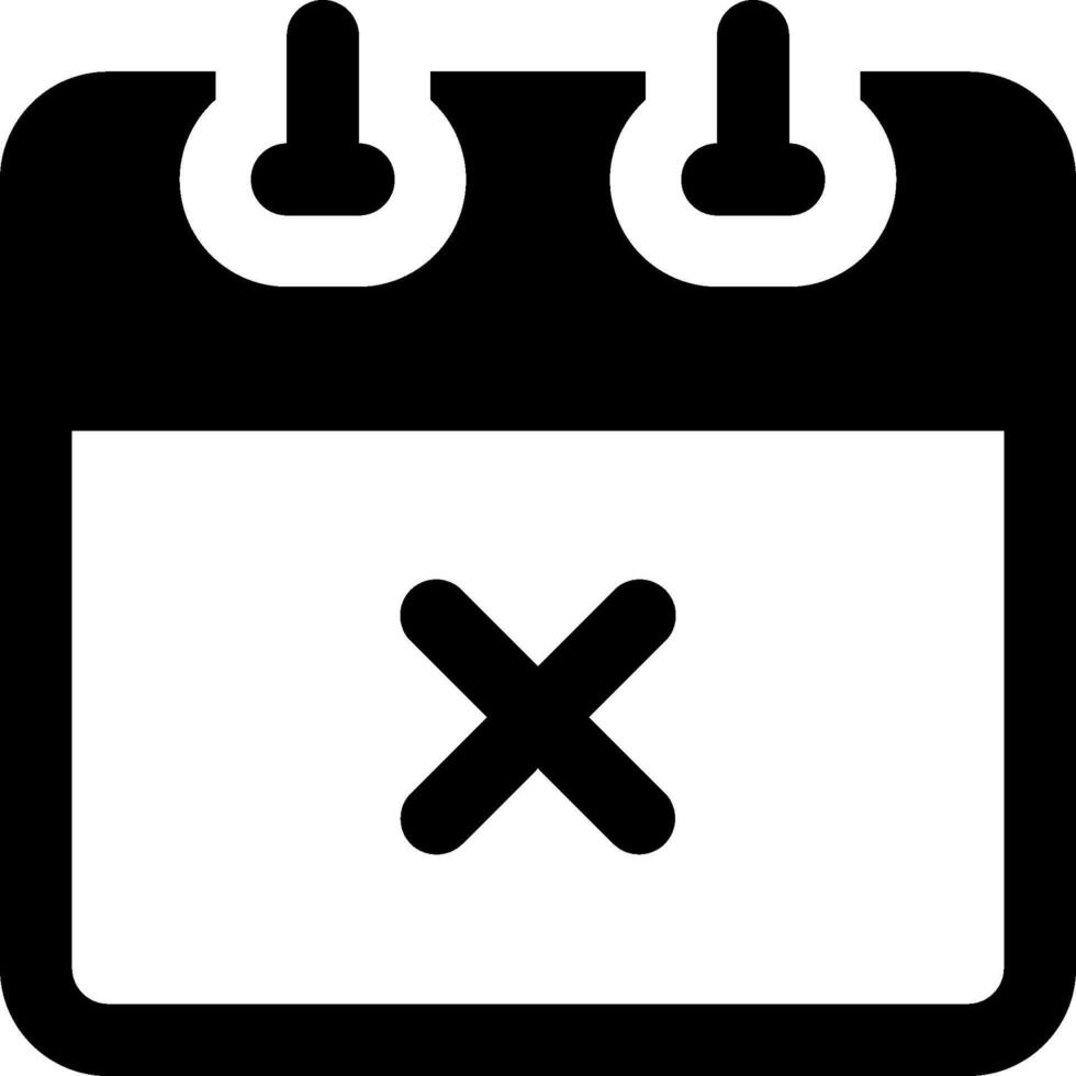 Calendar icon with x on it vector