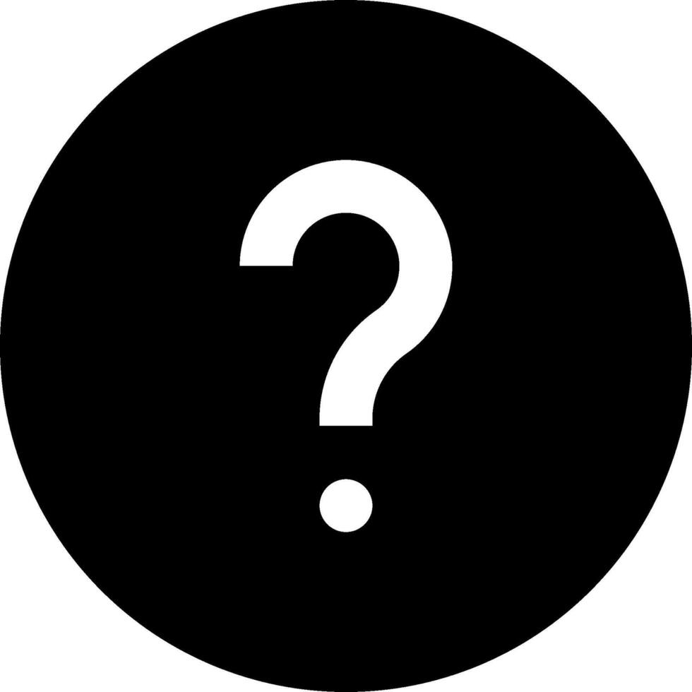 A black and white circle with a question mark on it vector