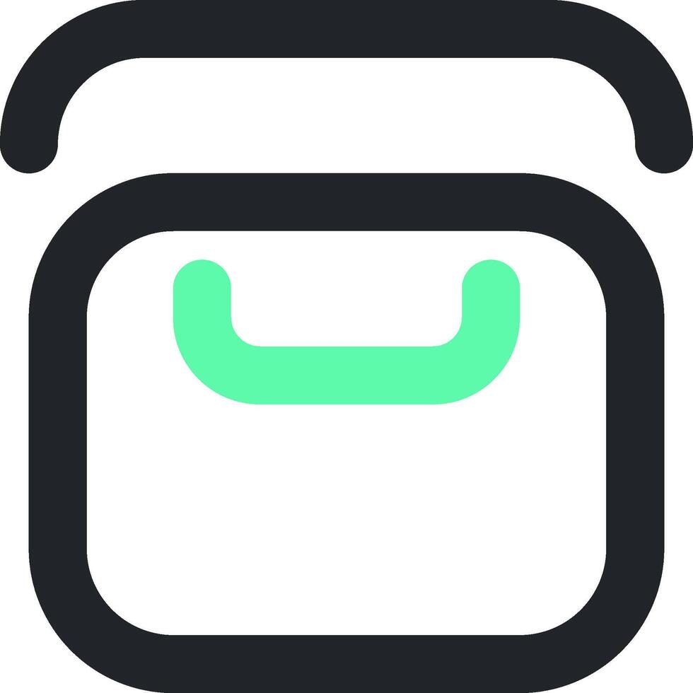 A black and green bag icon vector