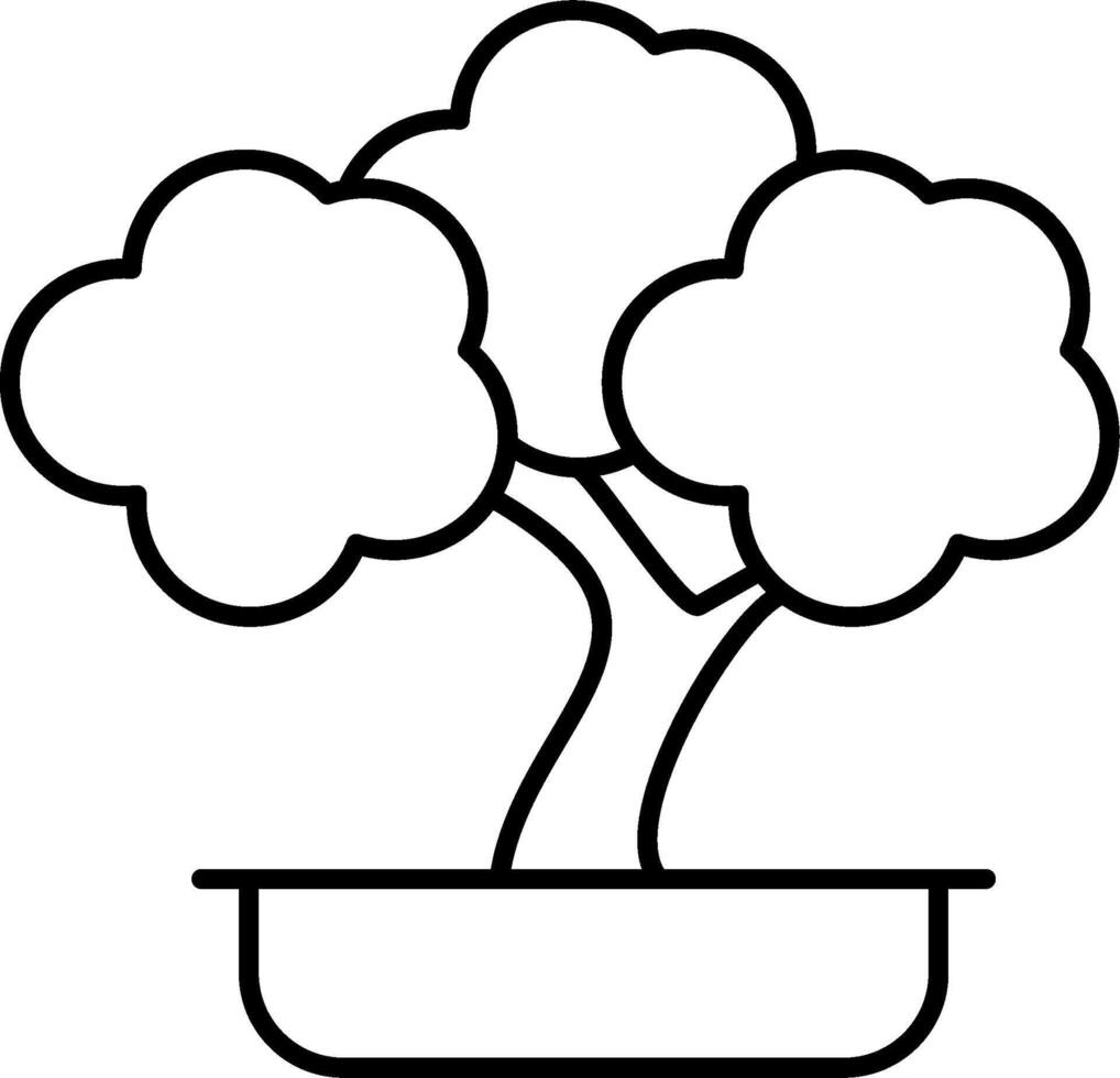 Bonsai tree coloring pages vector