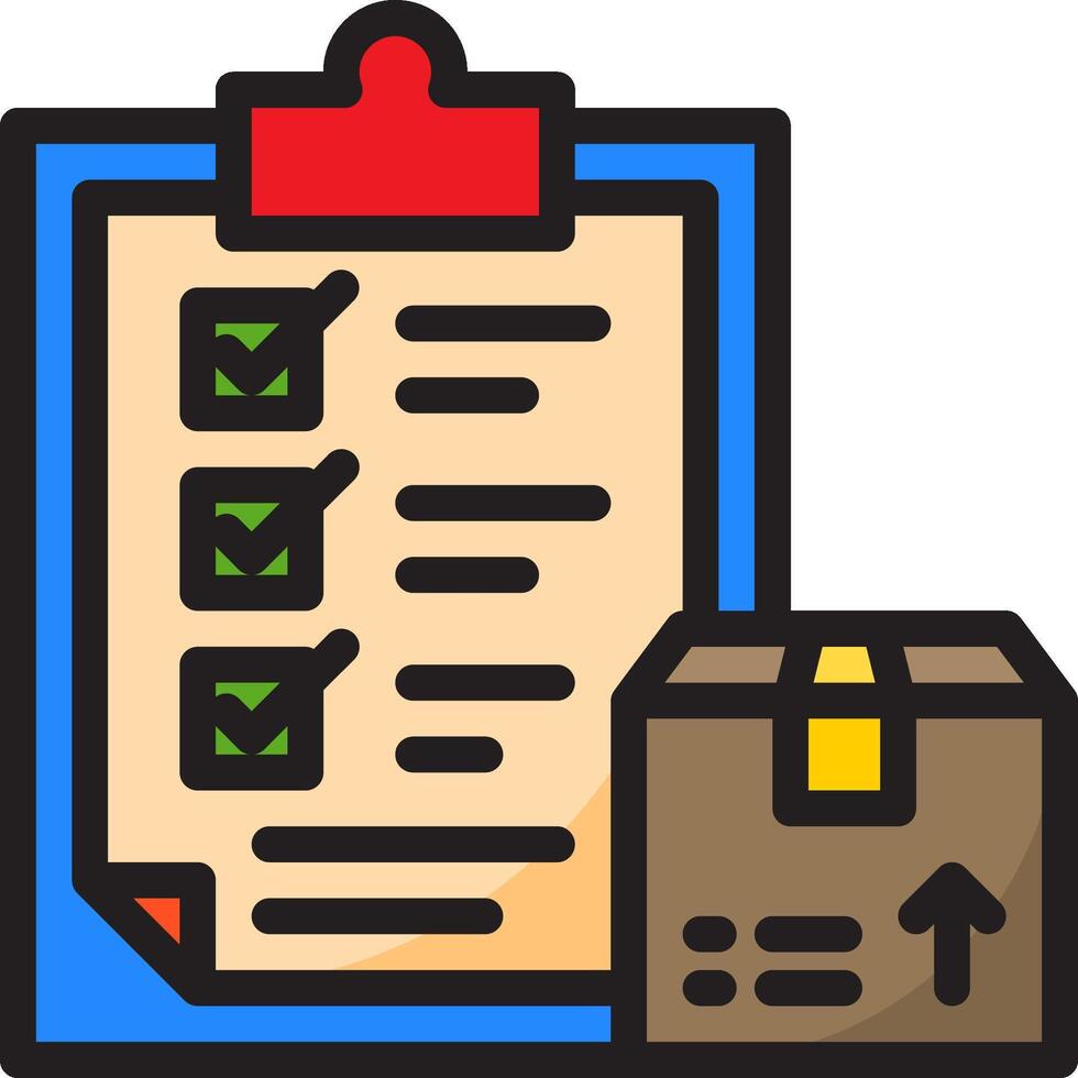 A checklist and a box with a check mark vector