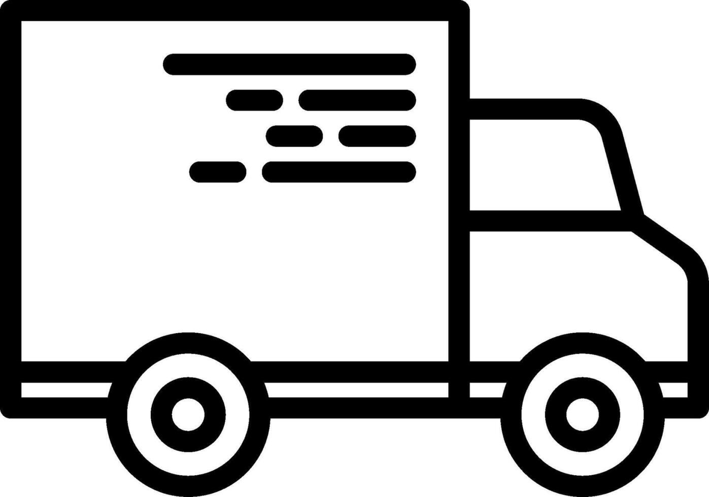 A black and white image of a delivery truck vector