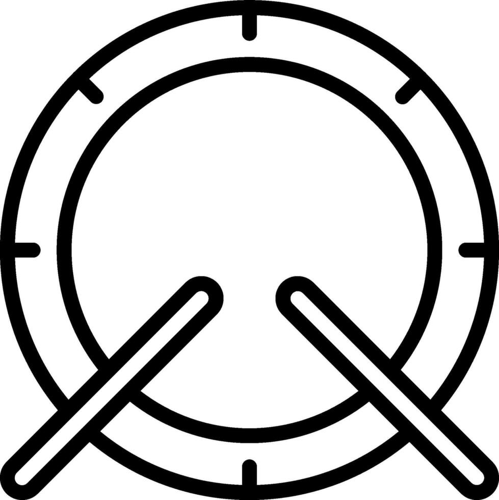 A drum with two sticks and a clock vector