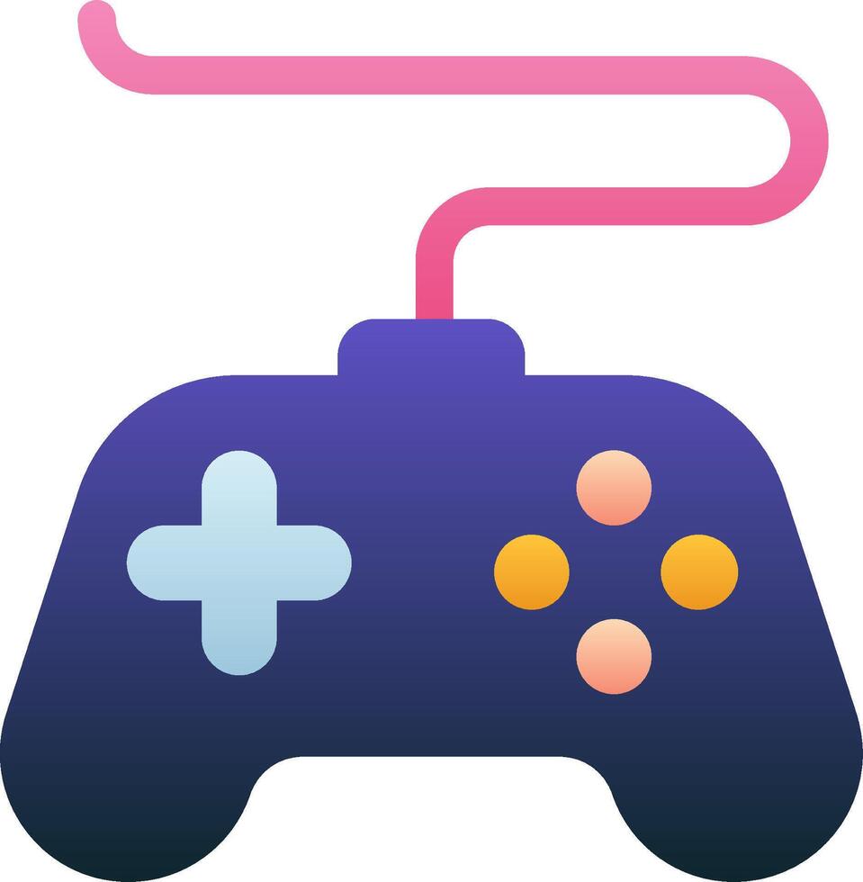 A game controller with a pink cord vector