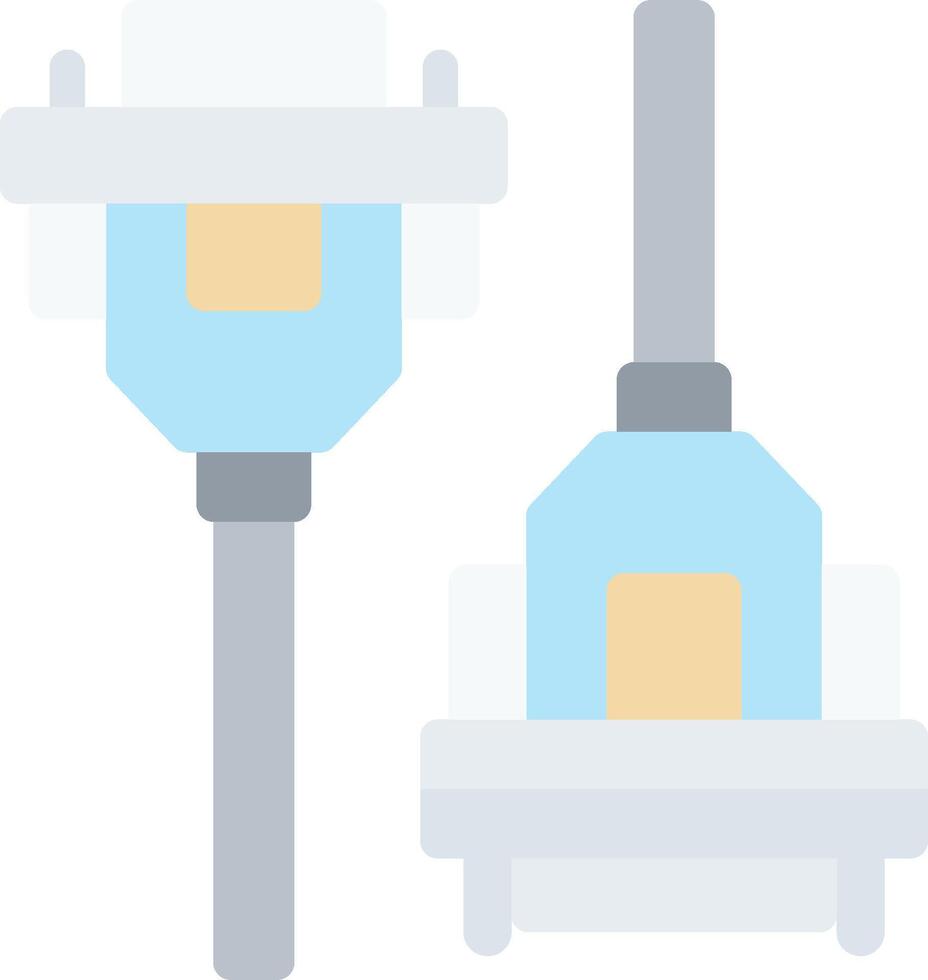 Two blue and yellow devices with a light bulb vector