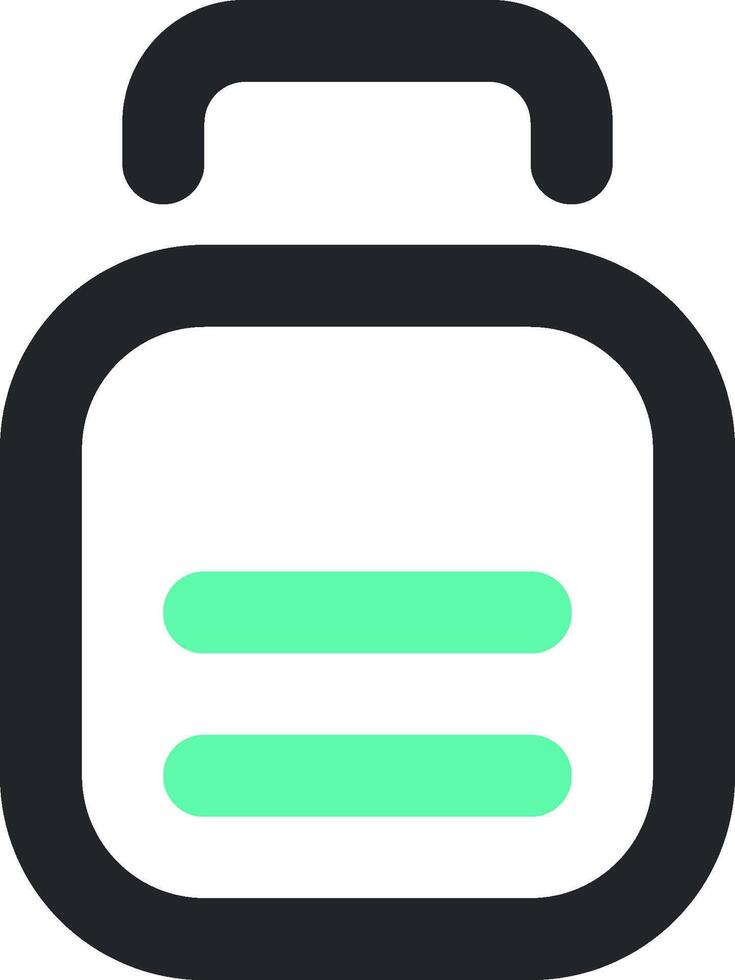 A green and black lunch box icon vector