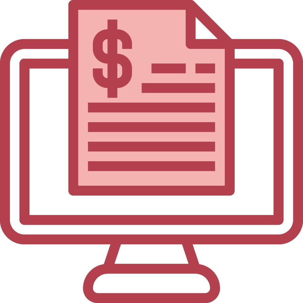 A computer screen with a paper document and a dollar sign vector