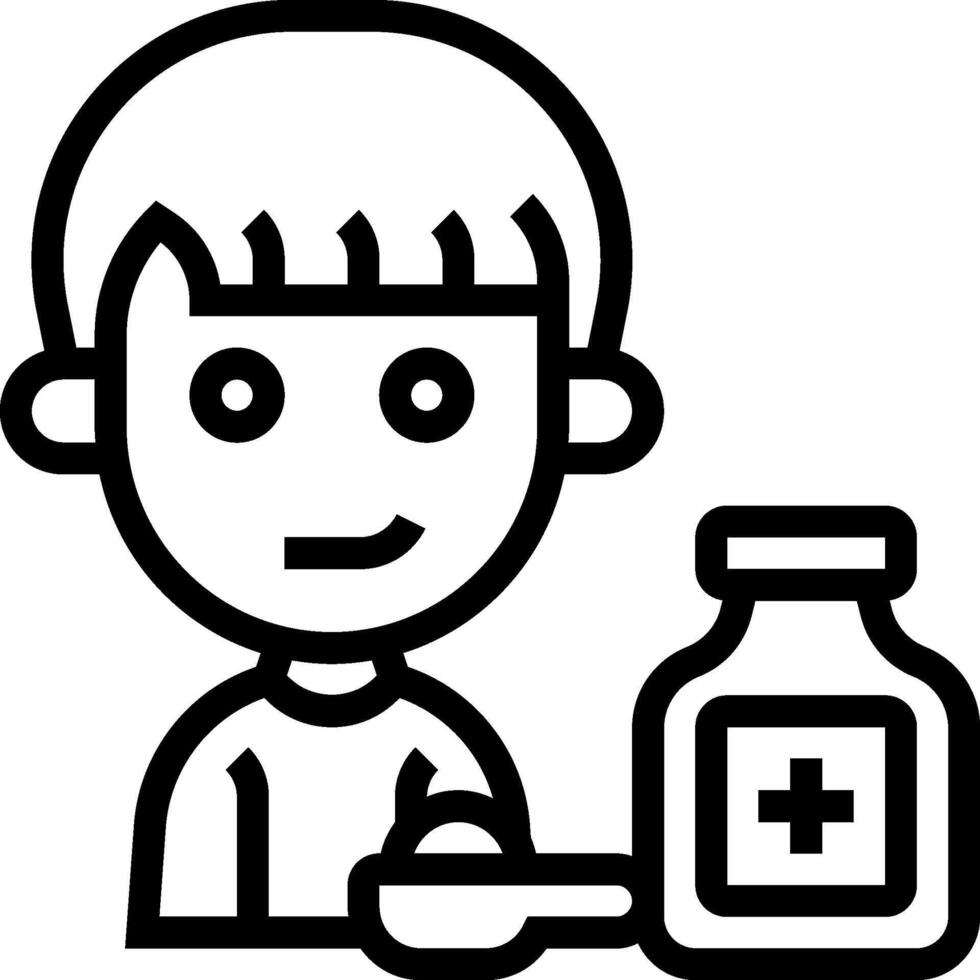 A boy is holding a bottle and a jar vector