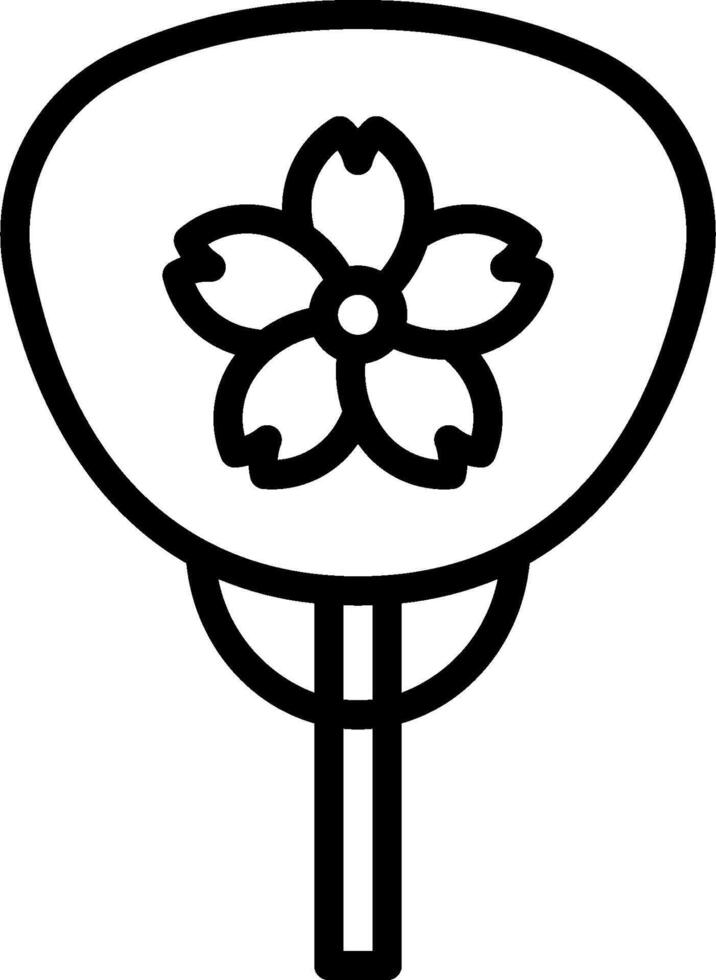 A black and white drawing of a flower on a stick vector