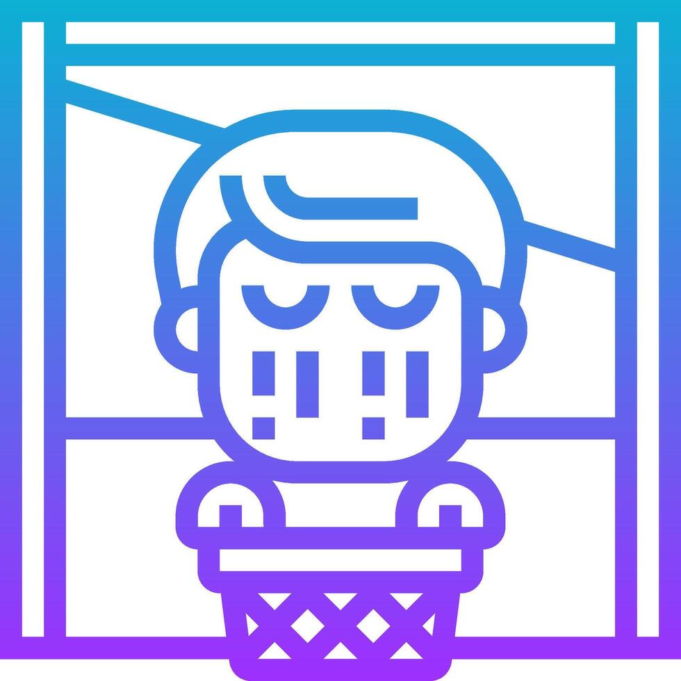 A man in a basket with a crying face vector