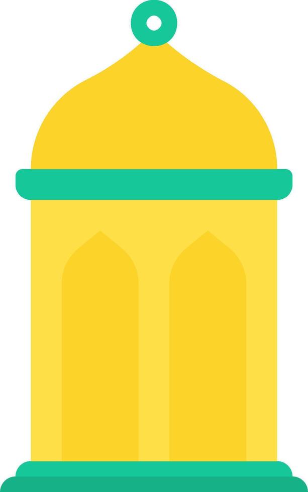 A yellow and green building icon vector