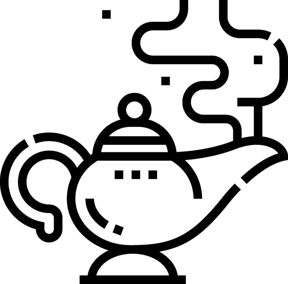 A black and white image of a magic lamp vector