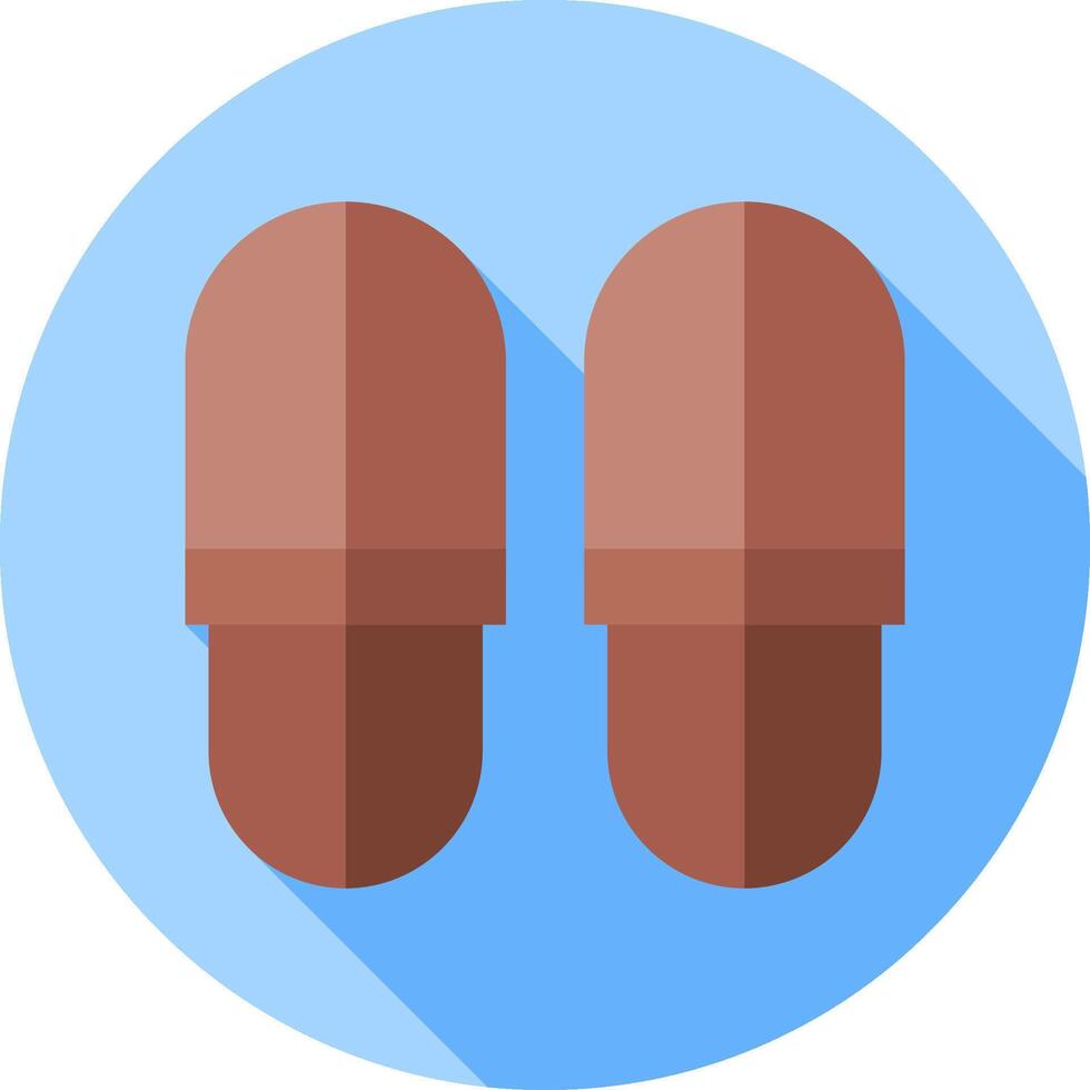 Two pills in a flat design on a blue circle vector
