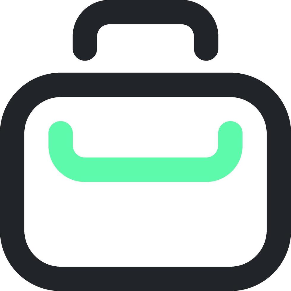 A briefcase icon with green and black colors vector