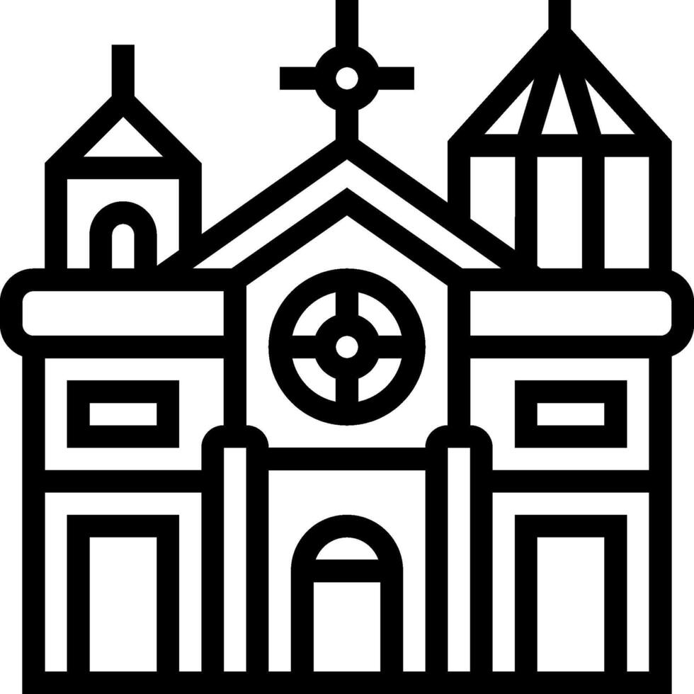 A church icon in black and white vector