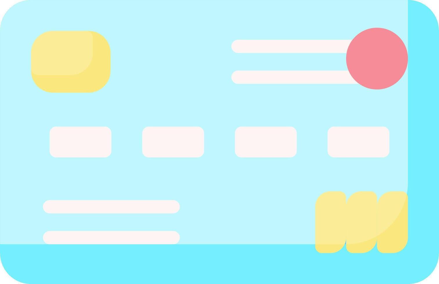 A credit card icon with a yellow and pink square vector