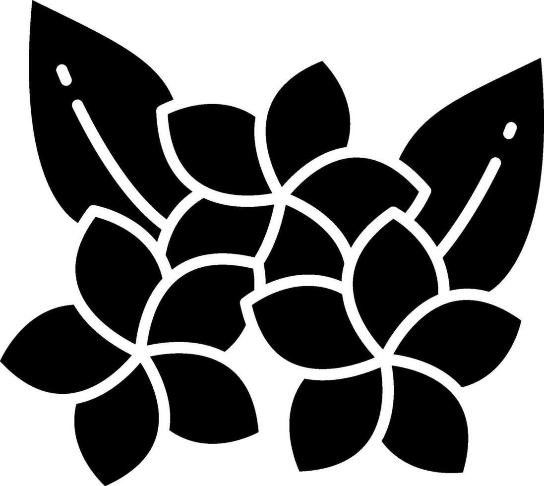 A black and white flower with leaves vector