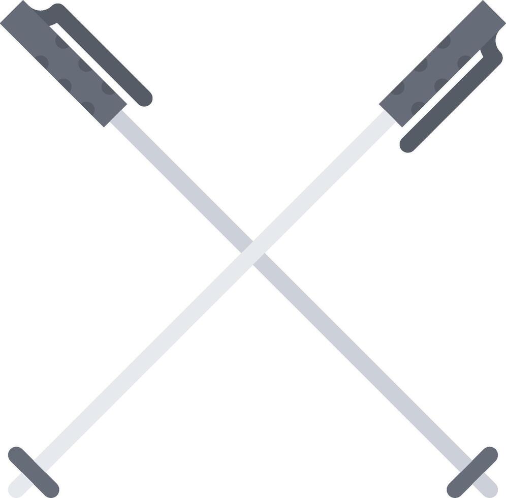 Crossed ski poles vector
