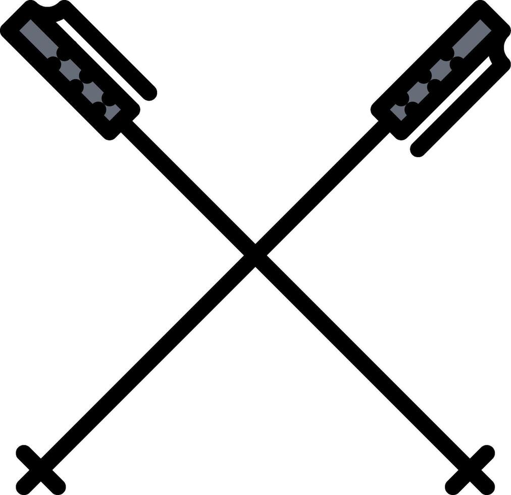 Crossed ski poles vector