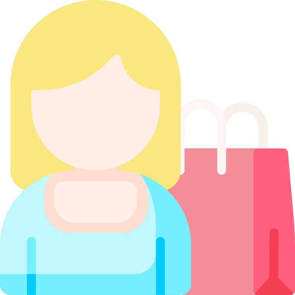 A woman with shopping bags and a face vector