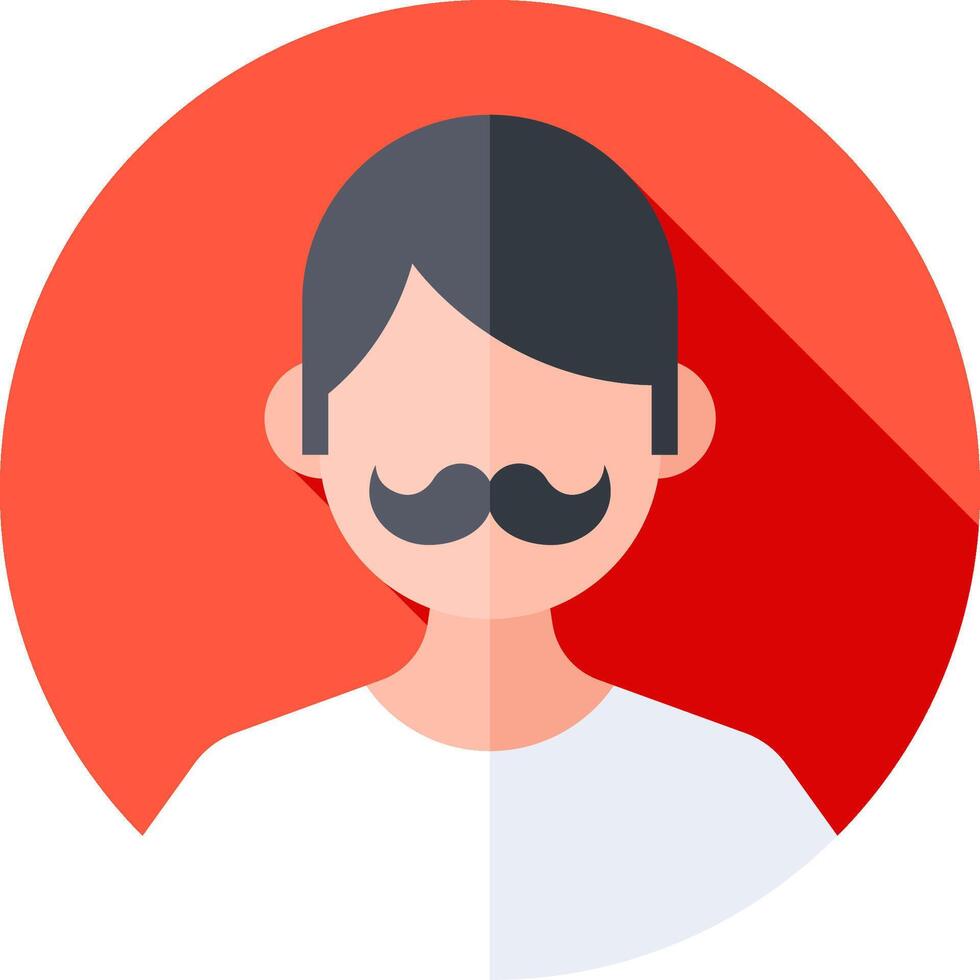 A man with a mustache and a red circle vector