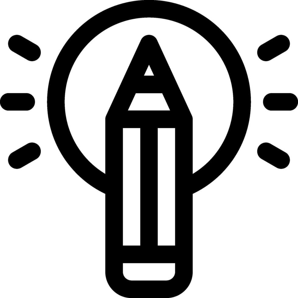 A pencil and light bulb icon vector