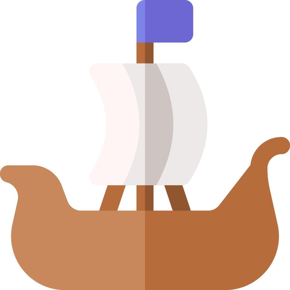 A boat with a sail on it is shown vector