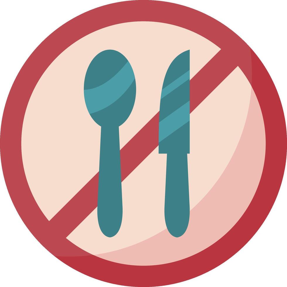 No cutlery sign with two forks and a knife vector