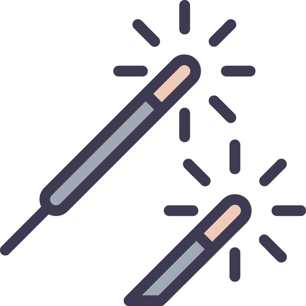 Two sparklers are shown on a white background vector