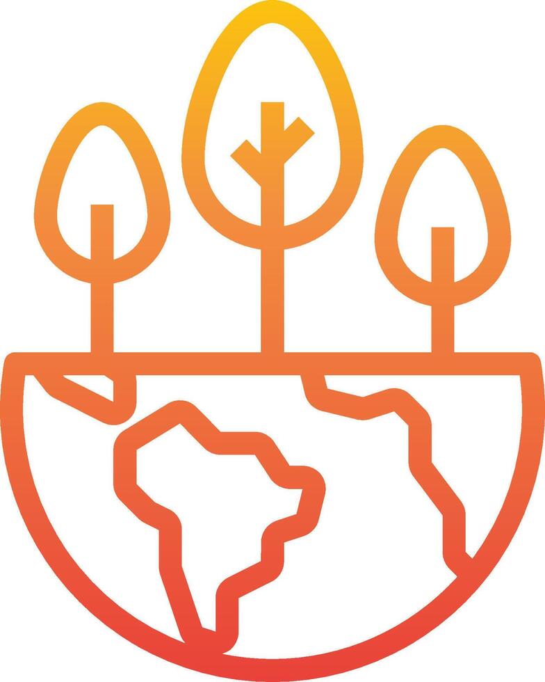 A globe with trees on it vector