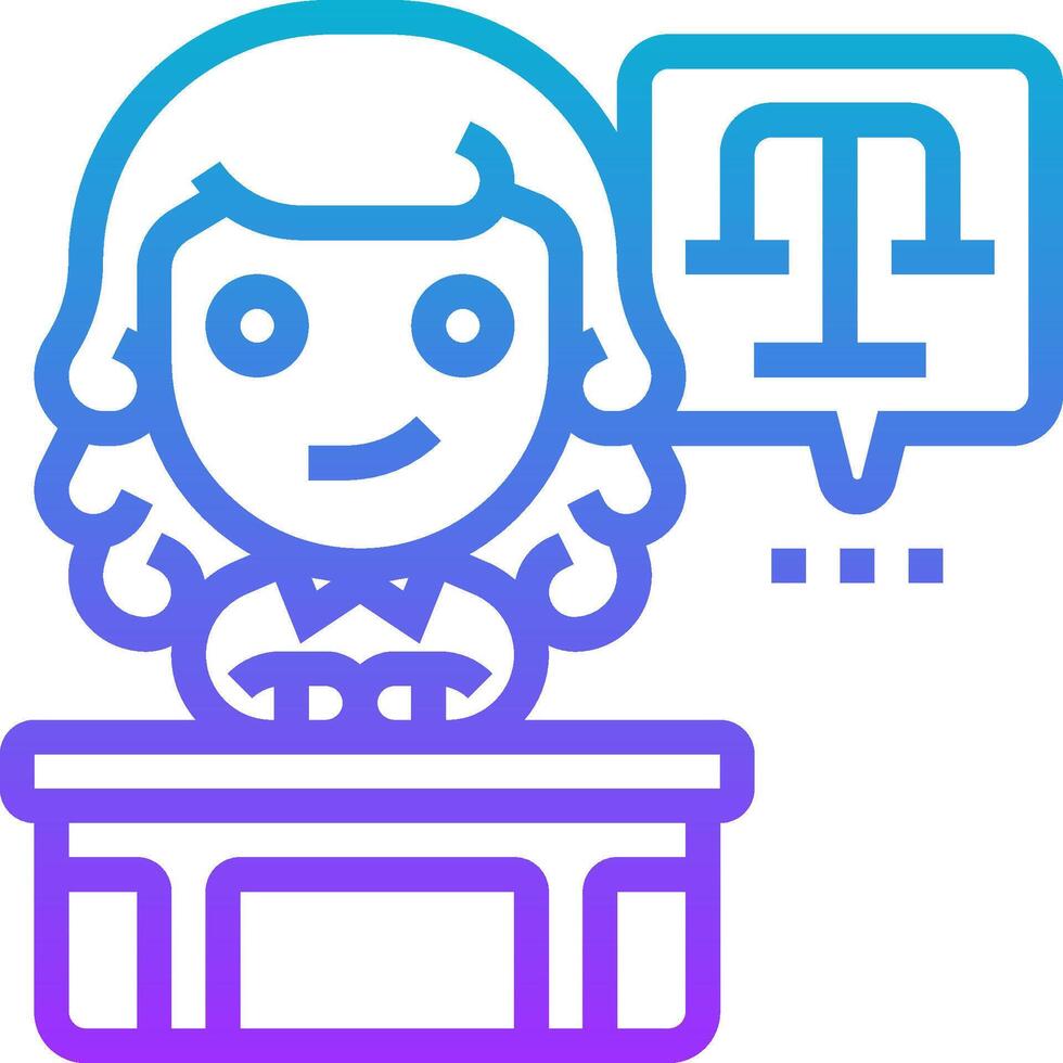 A woman sitting at a desk with a sign on it vector