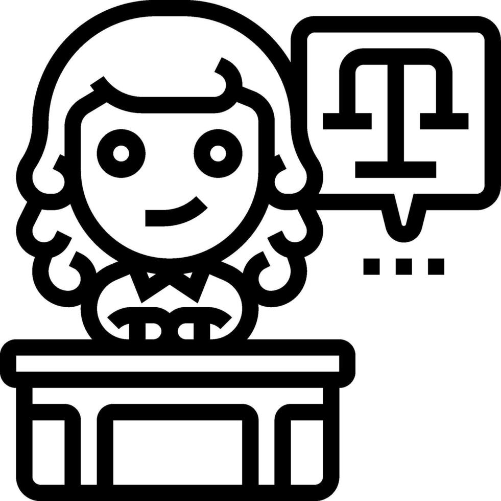 A woman sitting at a desk with a sign on it vector