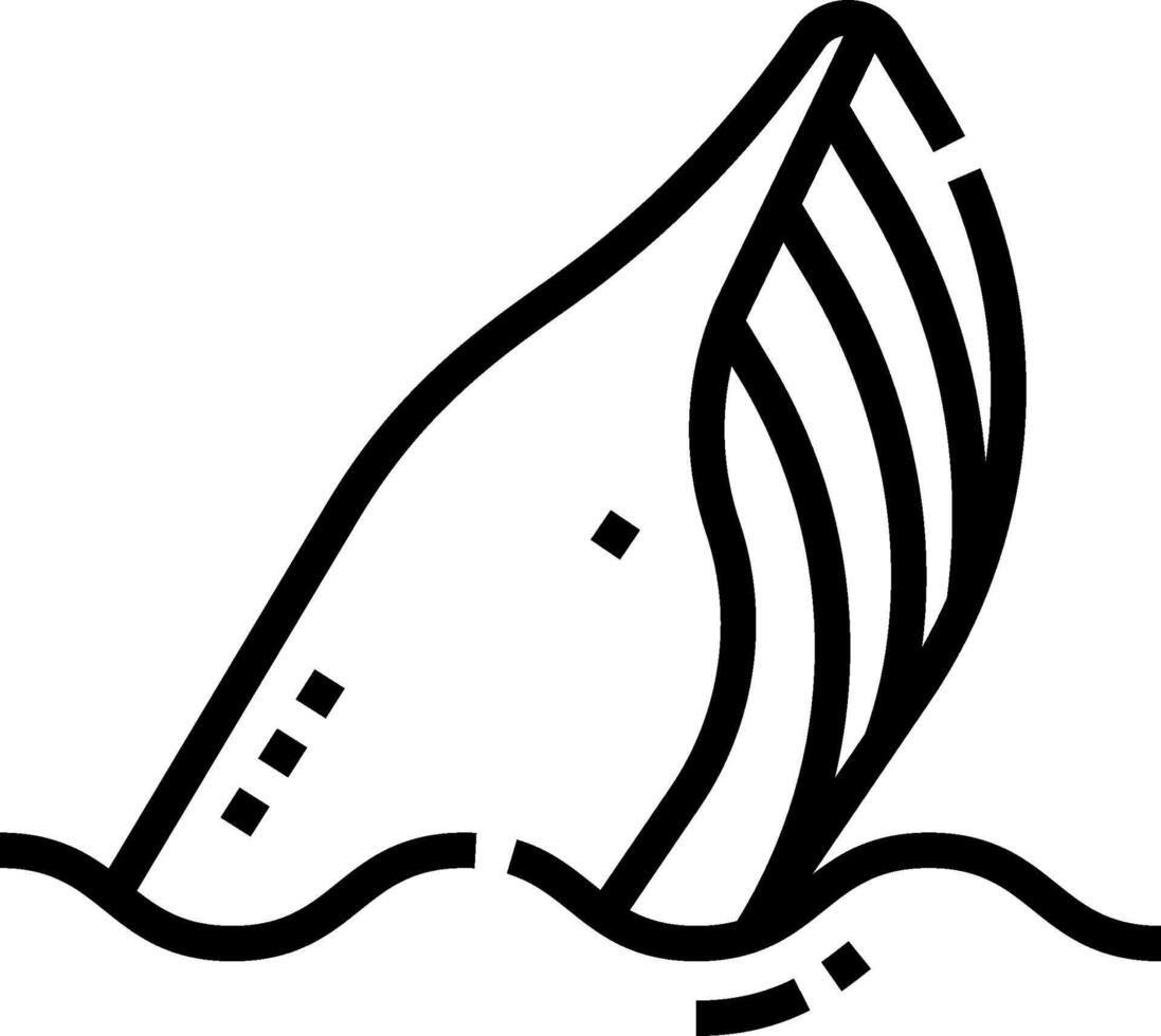 A black and white drawing of a boat in the water vector